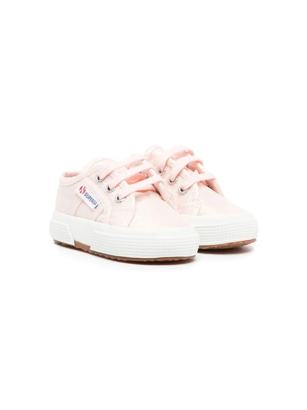 

Superga Kids Lameb lace-up sneakers - Pink