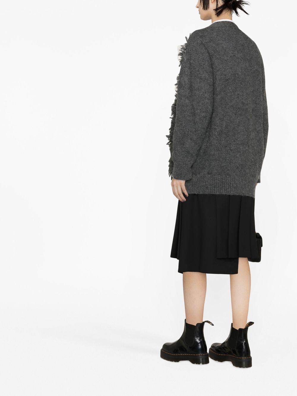 Shop N°21 Single-breasted Knitted Cardigan In Grey