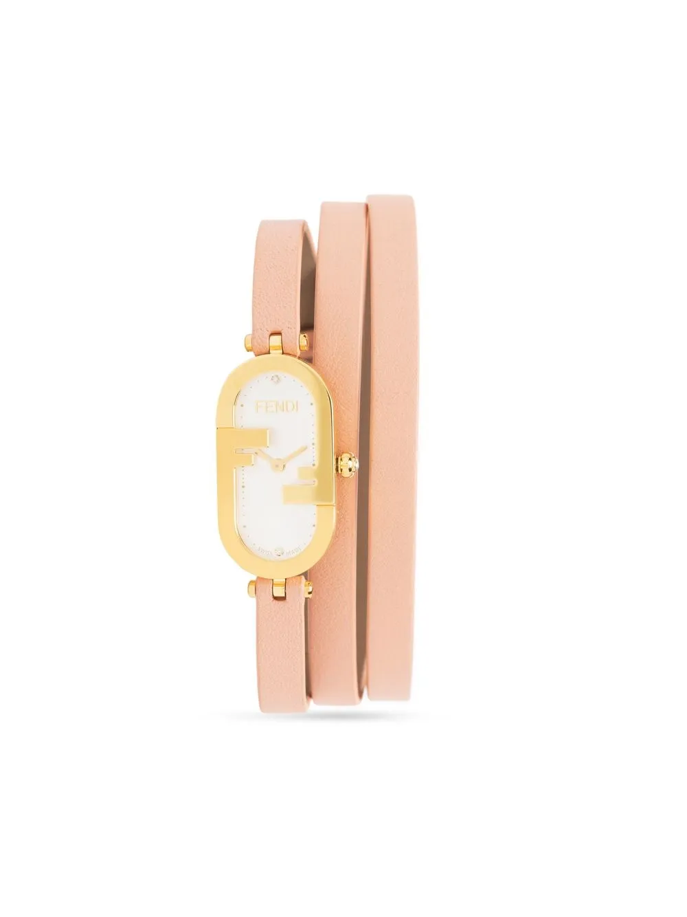Fendi O'lock Oval Double-strap Watch In Pink