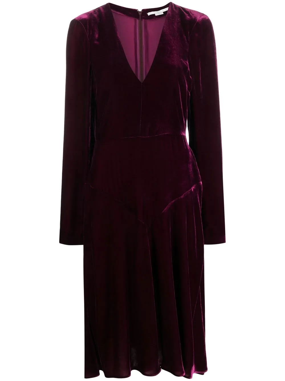 

Stella McCartney vestido midi con cuello en V - Morado