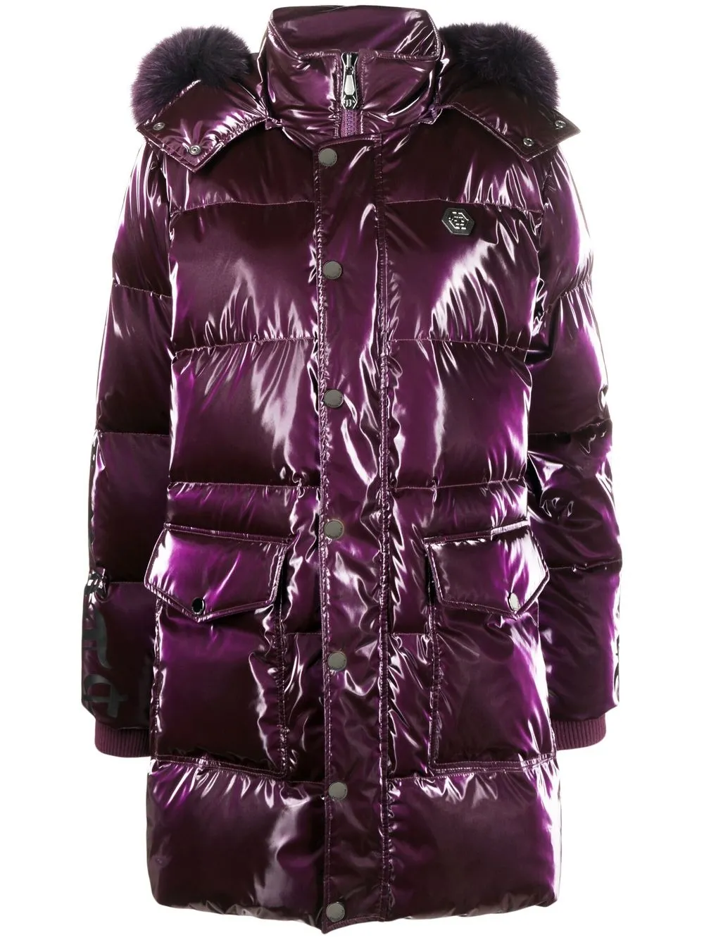 

Philipp Plein high-shine padded coat - Purple