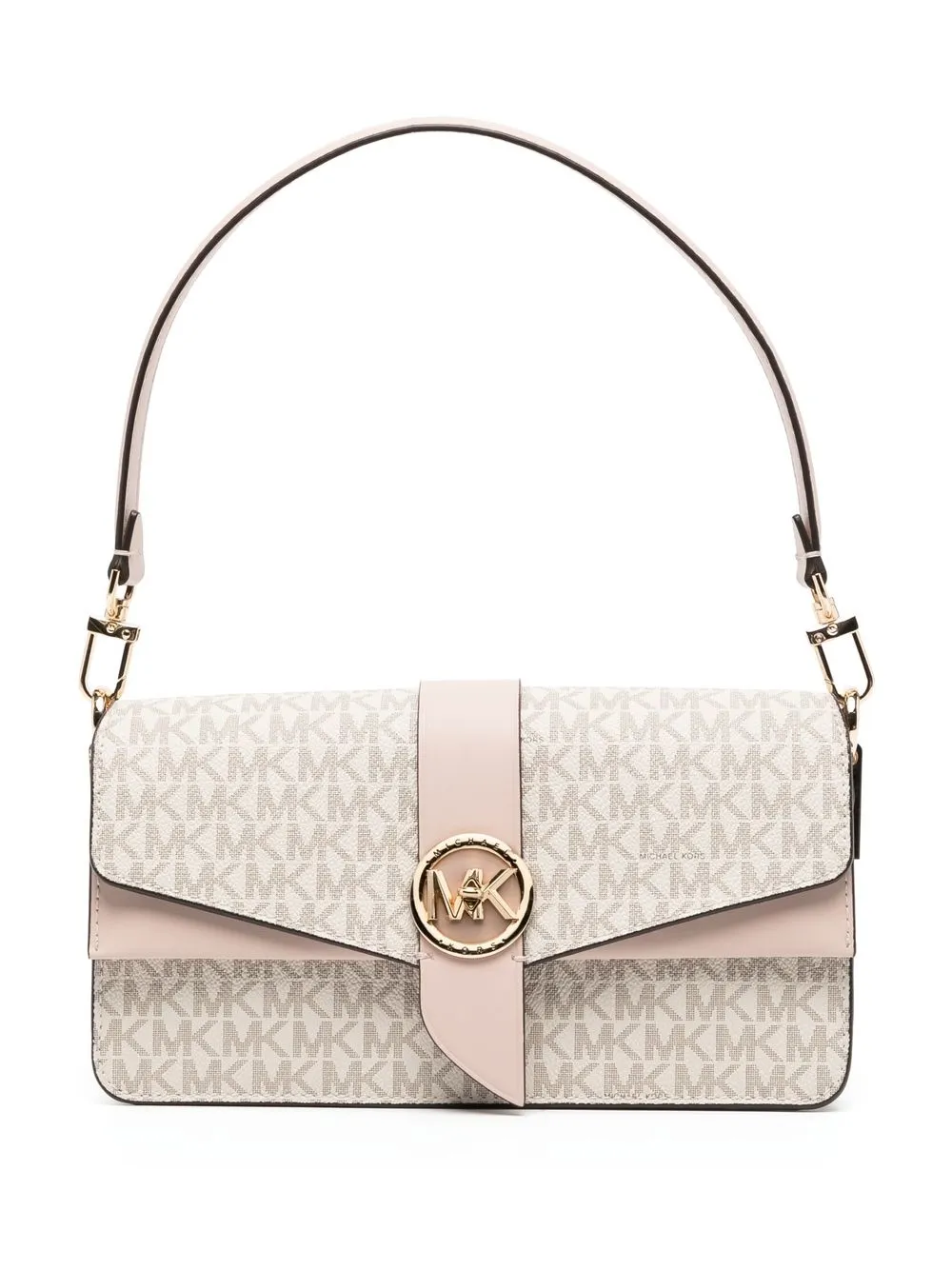 

Michael Michael Kors Greenwich leather satchel - Neutrals