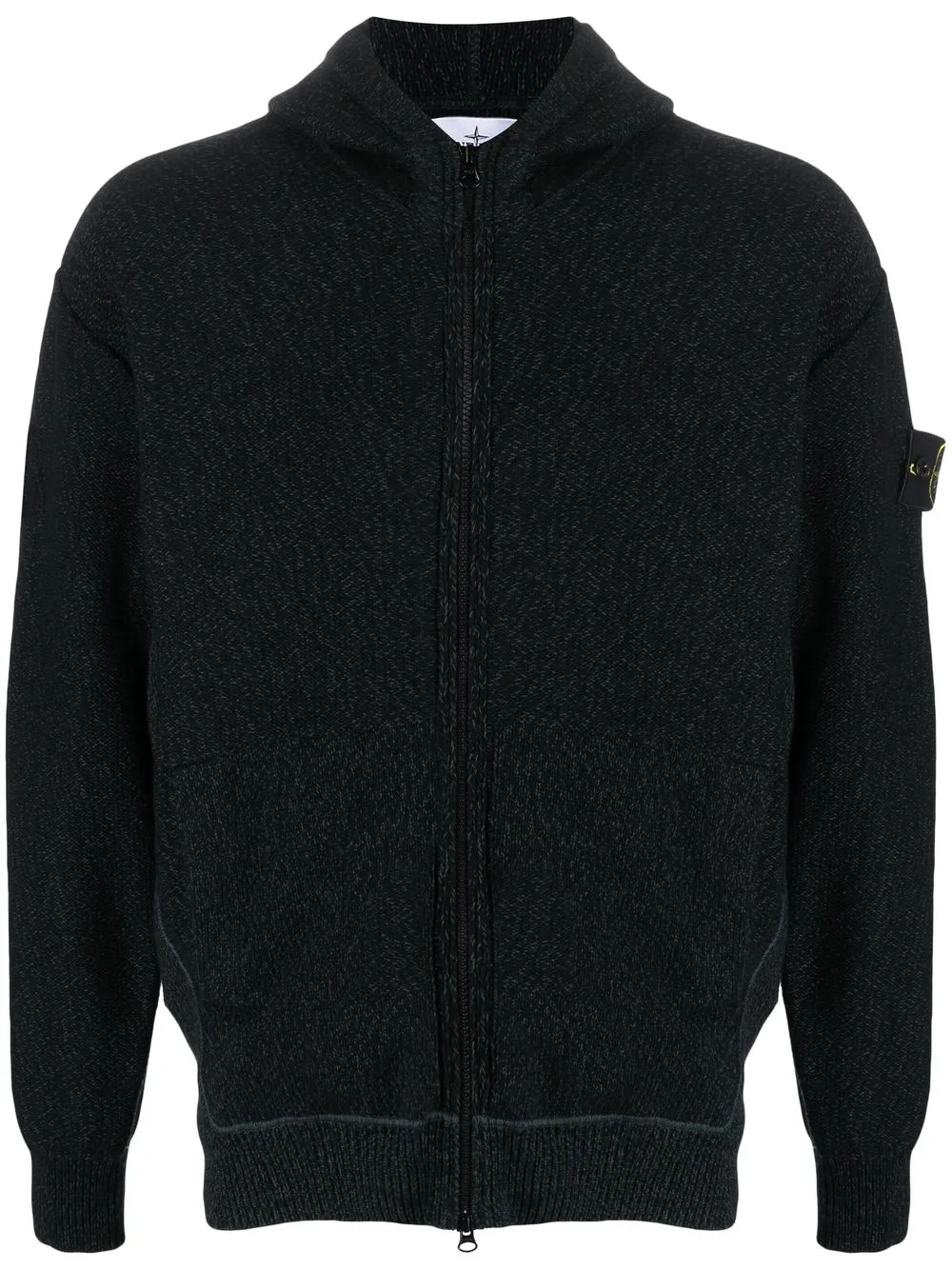 

Stone Island hoodie con parche del logo y cierre - Negro