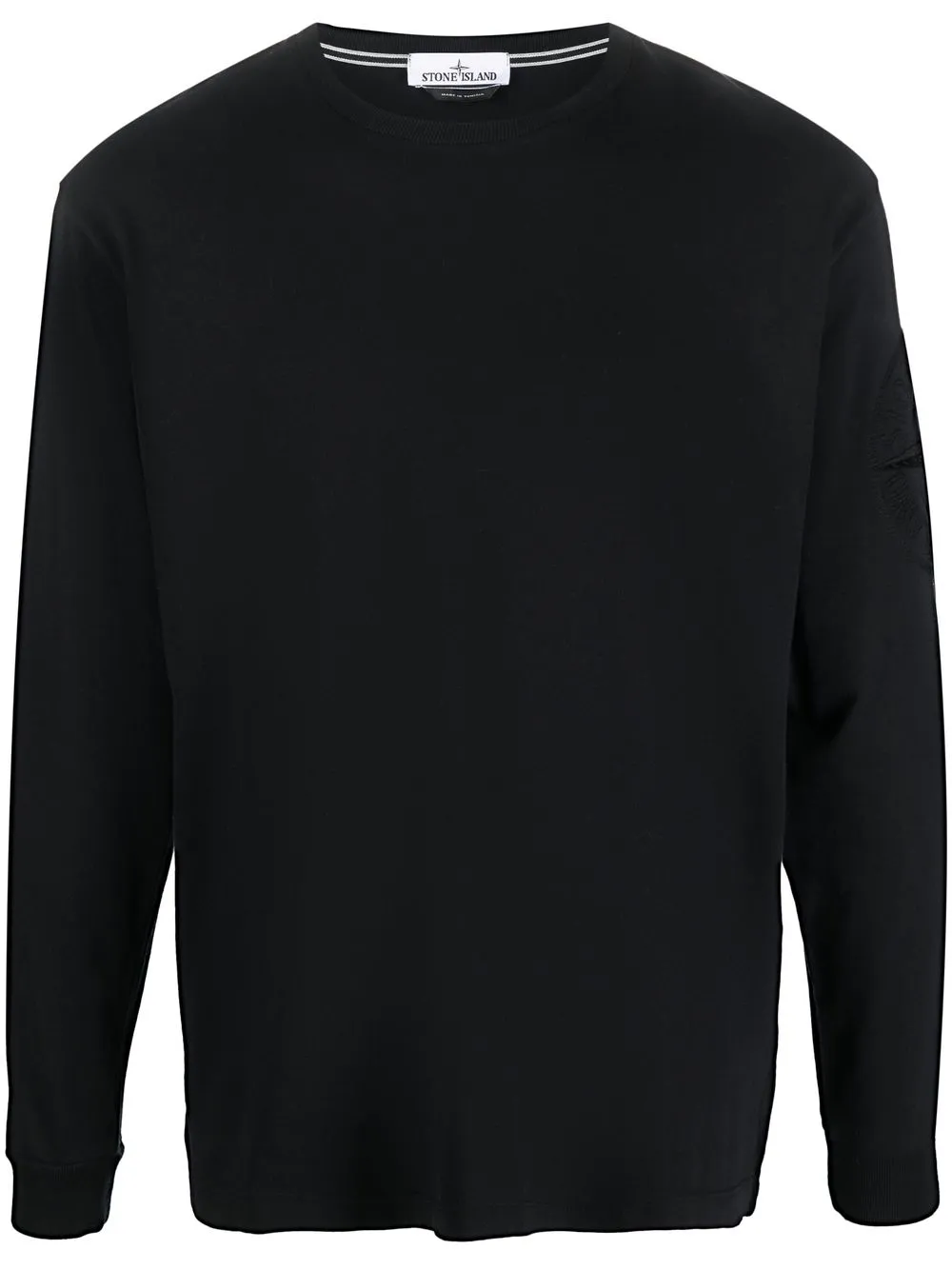 

Stone Island logo-embroidered long-sleeve T-shirt - Black
