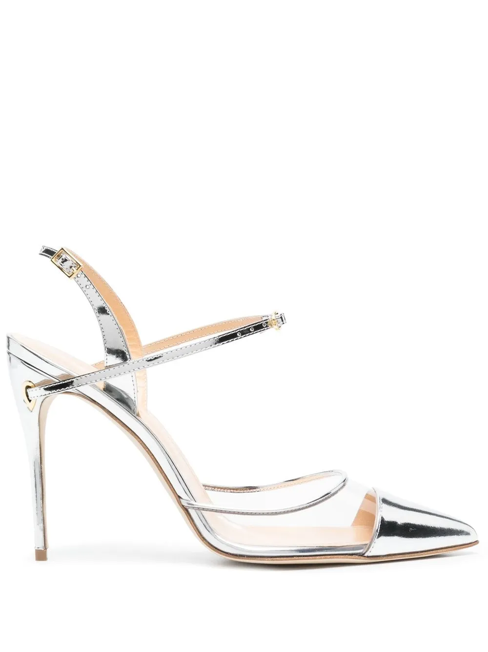 

Jennifer Chamandi Vittorio 105 leather slingback pumps - Silver