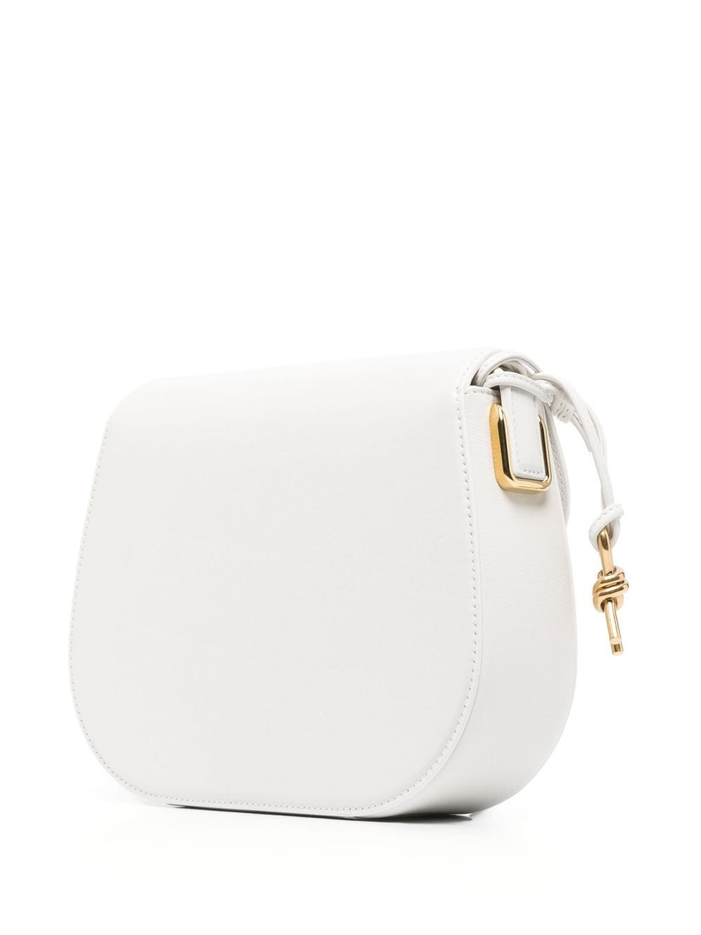 Shop Bottega Veneta Desiree Leather Crossbody Bag In White