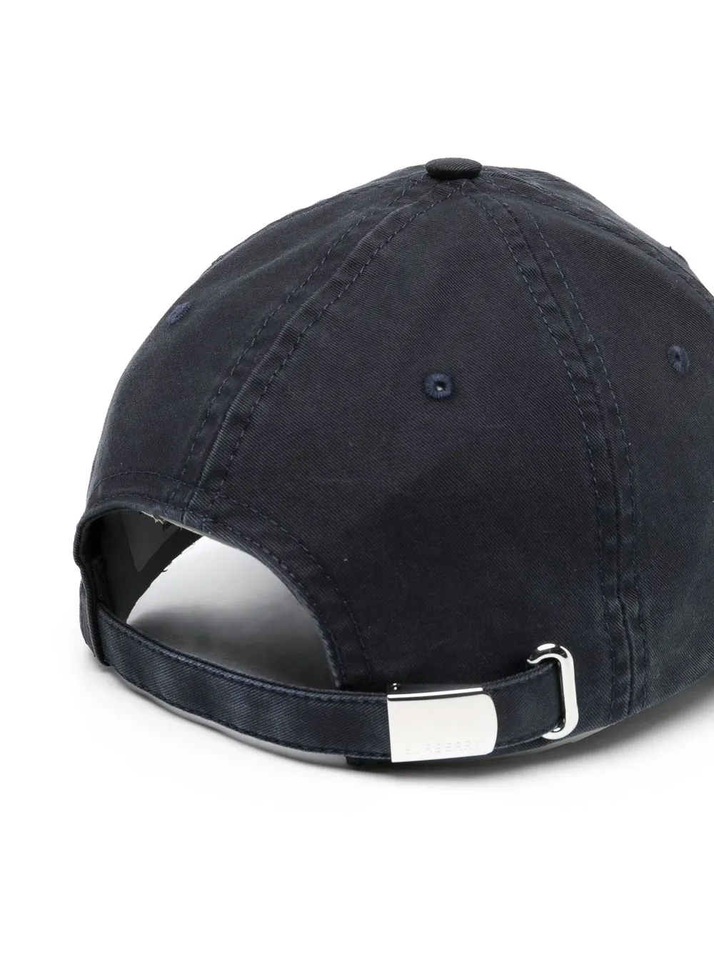 Burberry logo-embroidered distressed baseball cap - Blauw