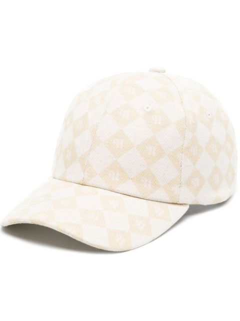 Nanushka diamond check logo baseball cap 