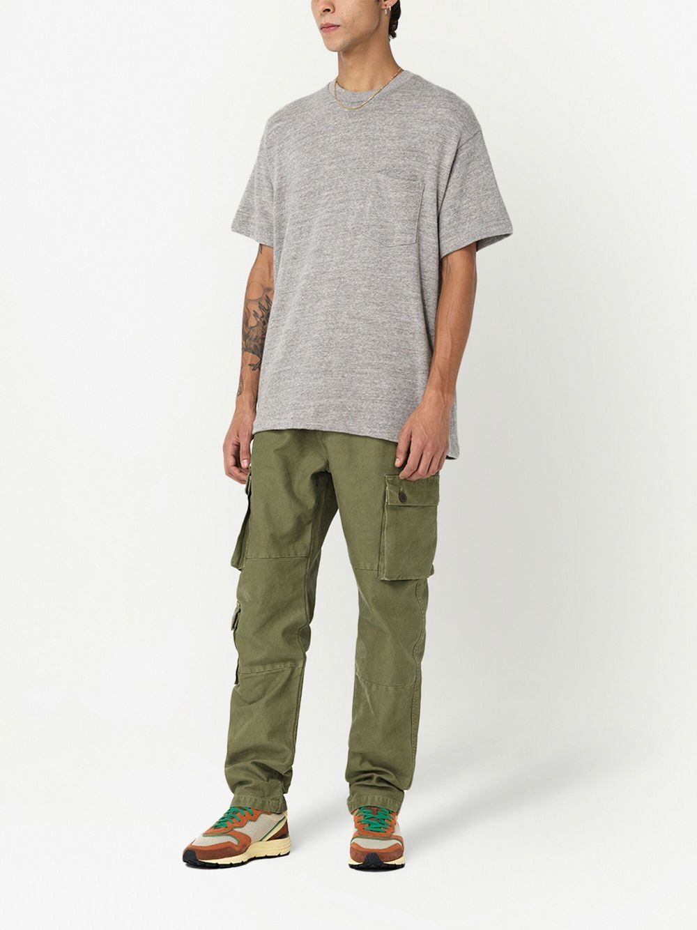 Shop John Elliott Side Cargo-pocket Detail Trousers In 绿色