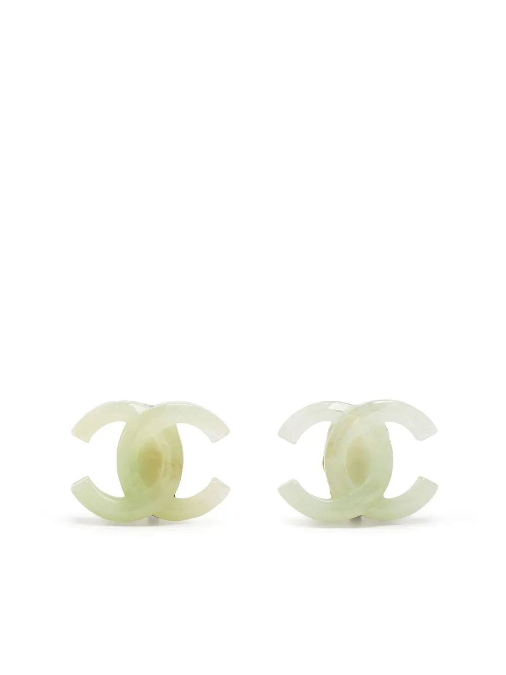 

Chanel Pre-Owned 2002 logo clip-on earrings - GREEN