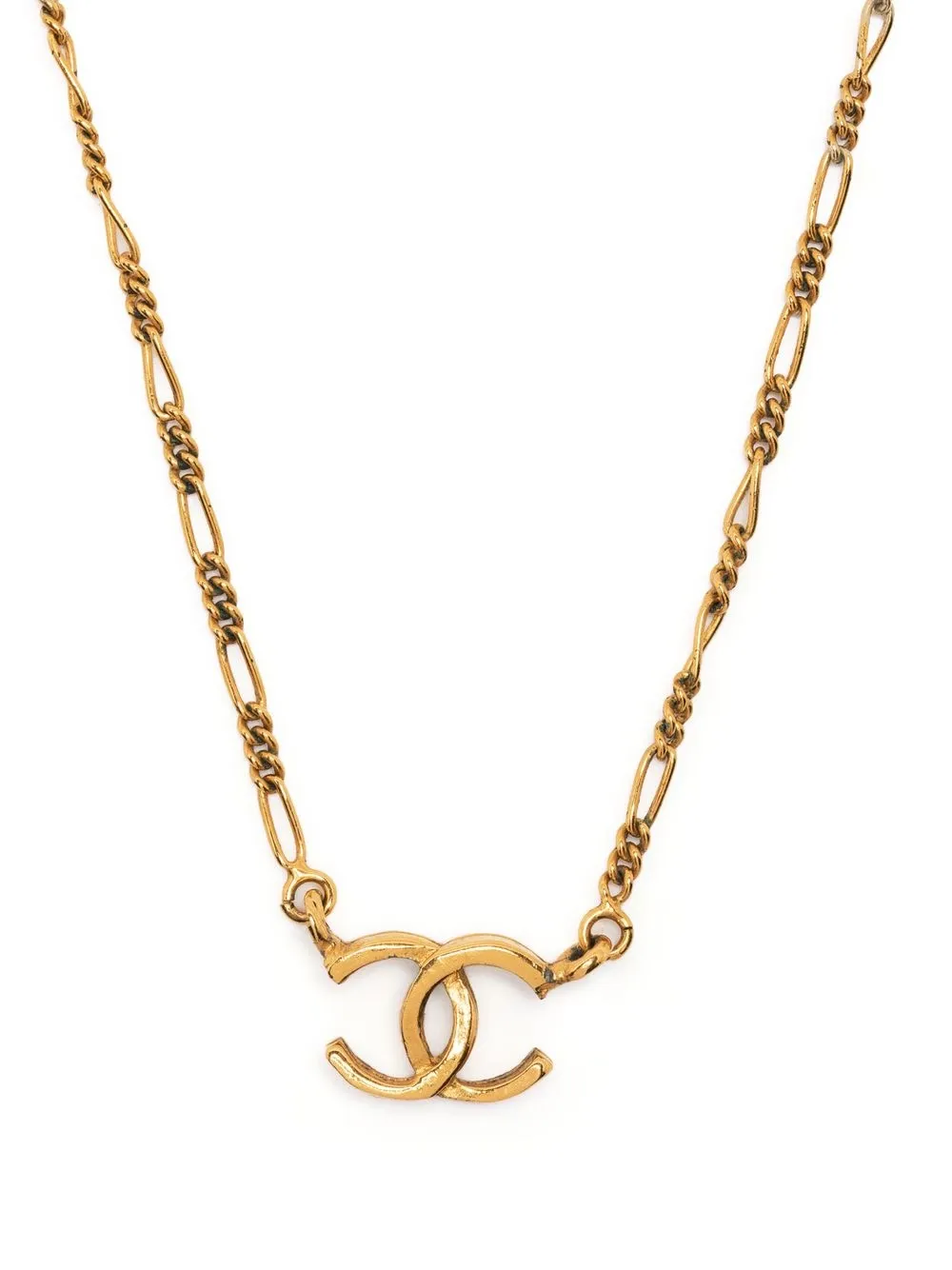 

Chanel Pre-Owned 1982 mini logo necklace - Gold