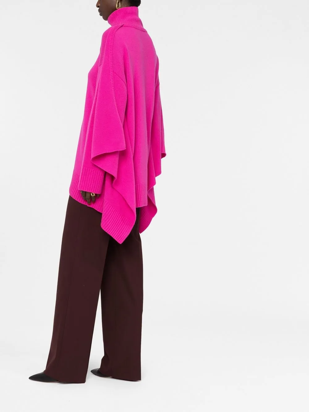 Valentino Draped Roll-neck Jumper In Rosa