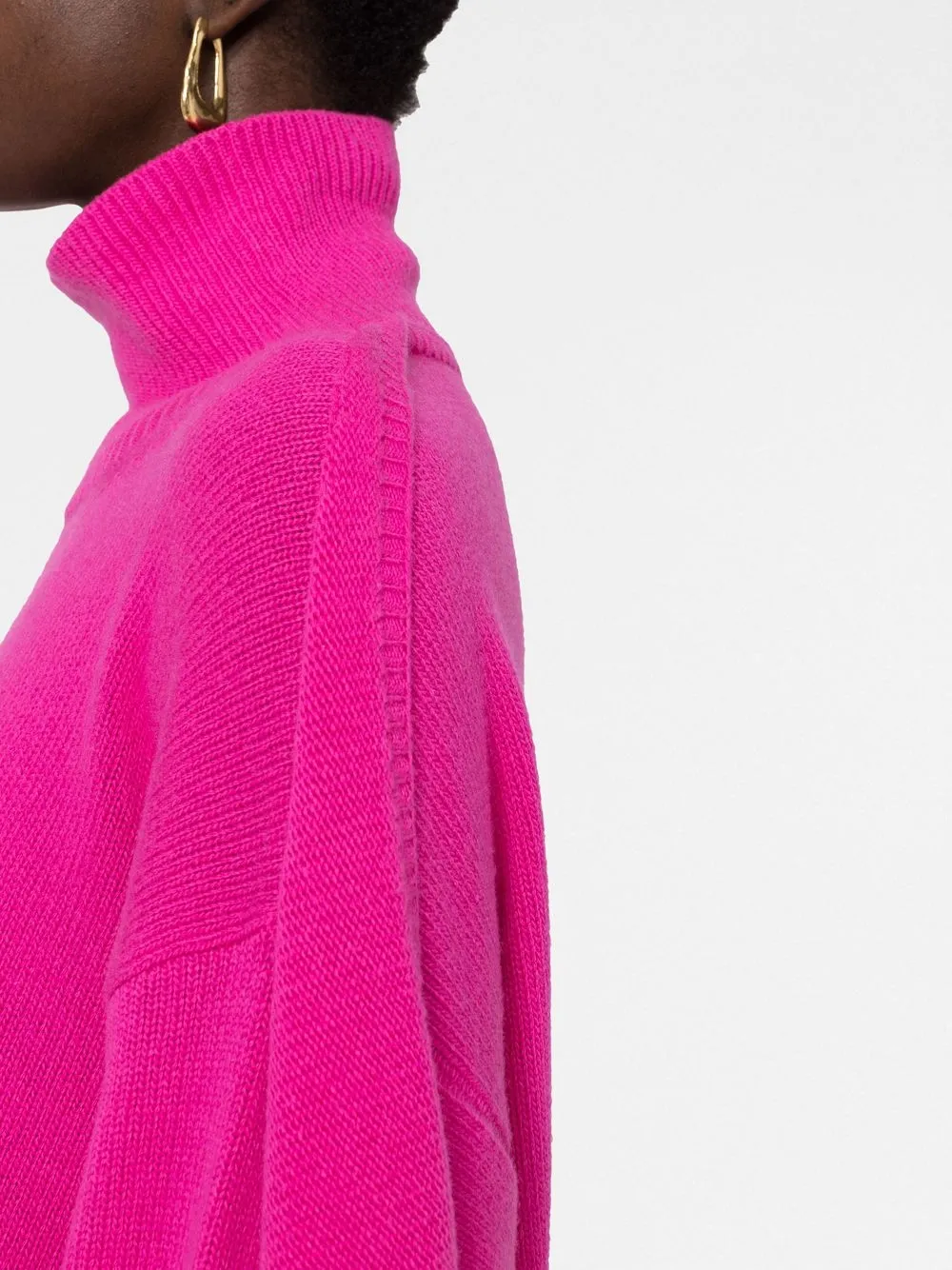 Valentino Draped Roll-neck Jumper In Rosa