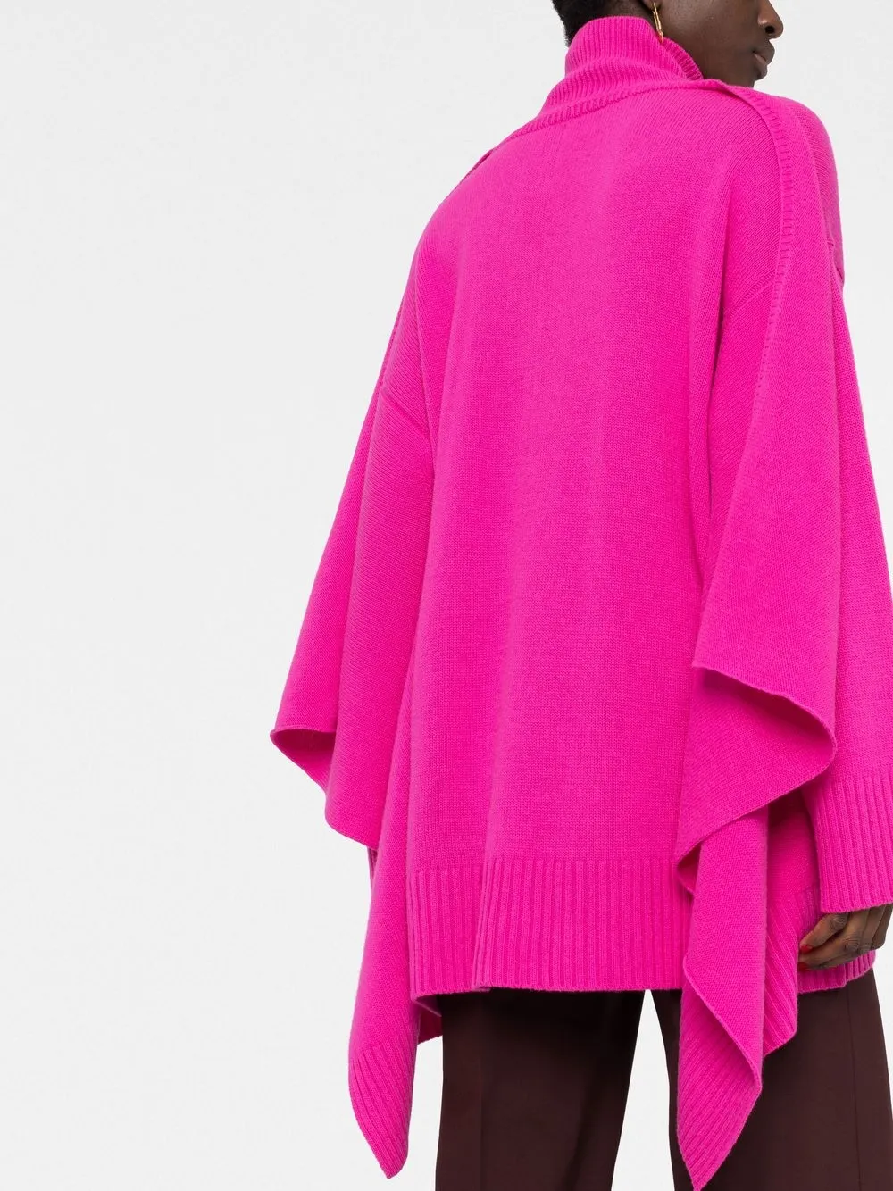Valentino Draped Roll-neck Jumper In Rosa