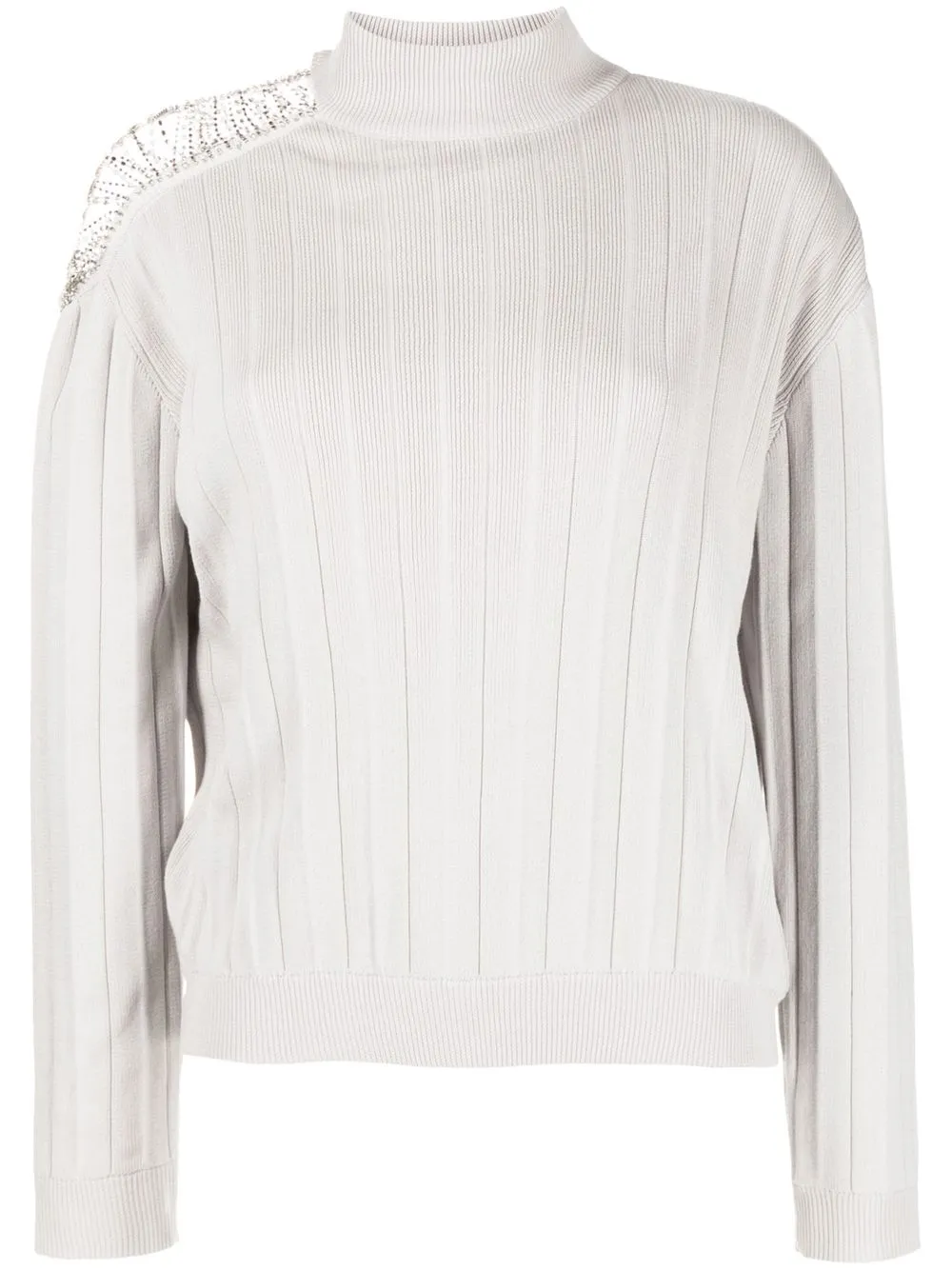 

Izaak Azanei cold-shoulder embellished knitted jumper - Neutrals