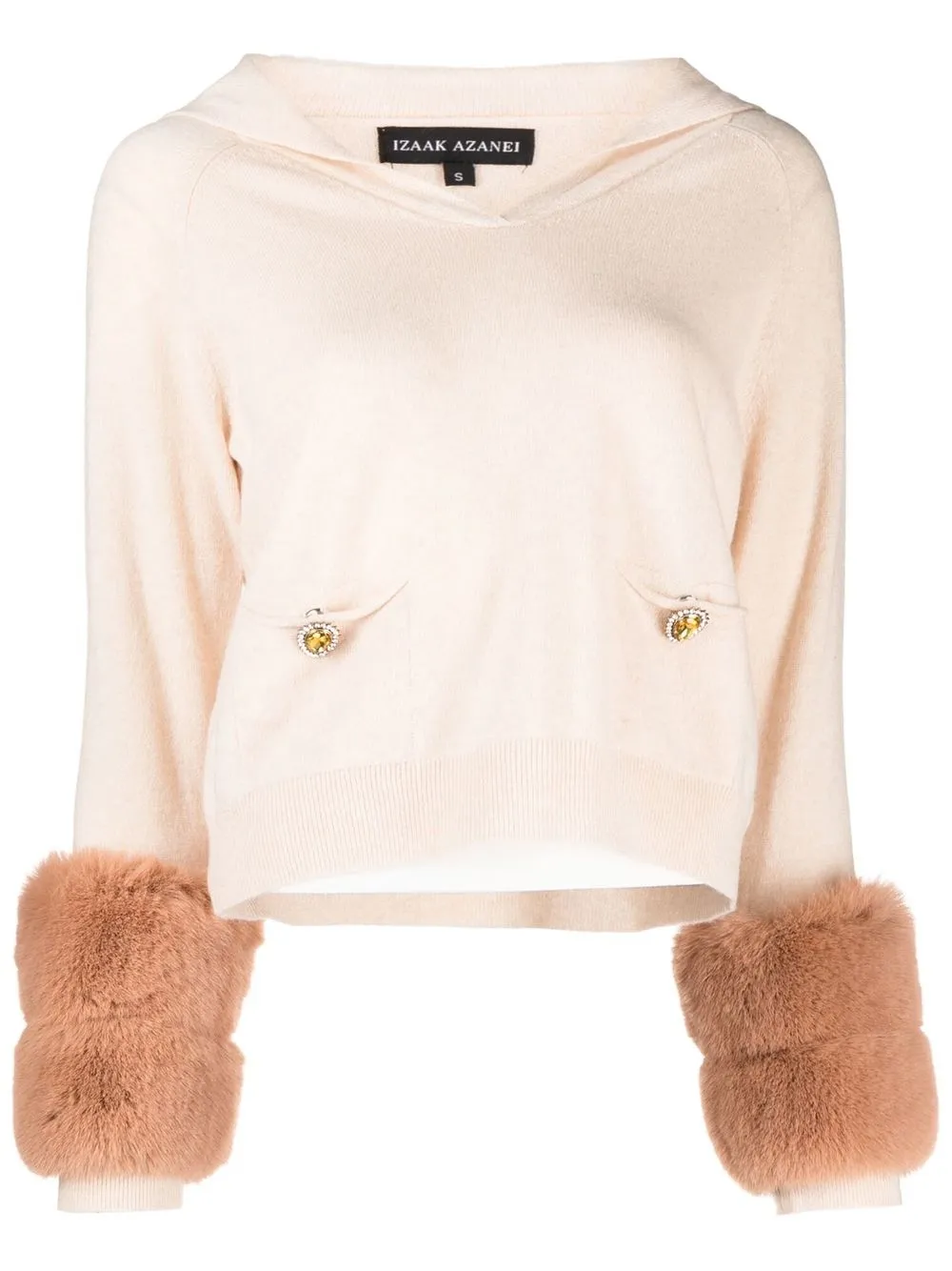 

Izaak Azanei crystal-embellished sailor collar sweater - Neutrals