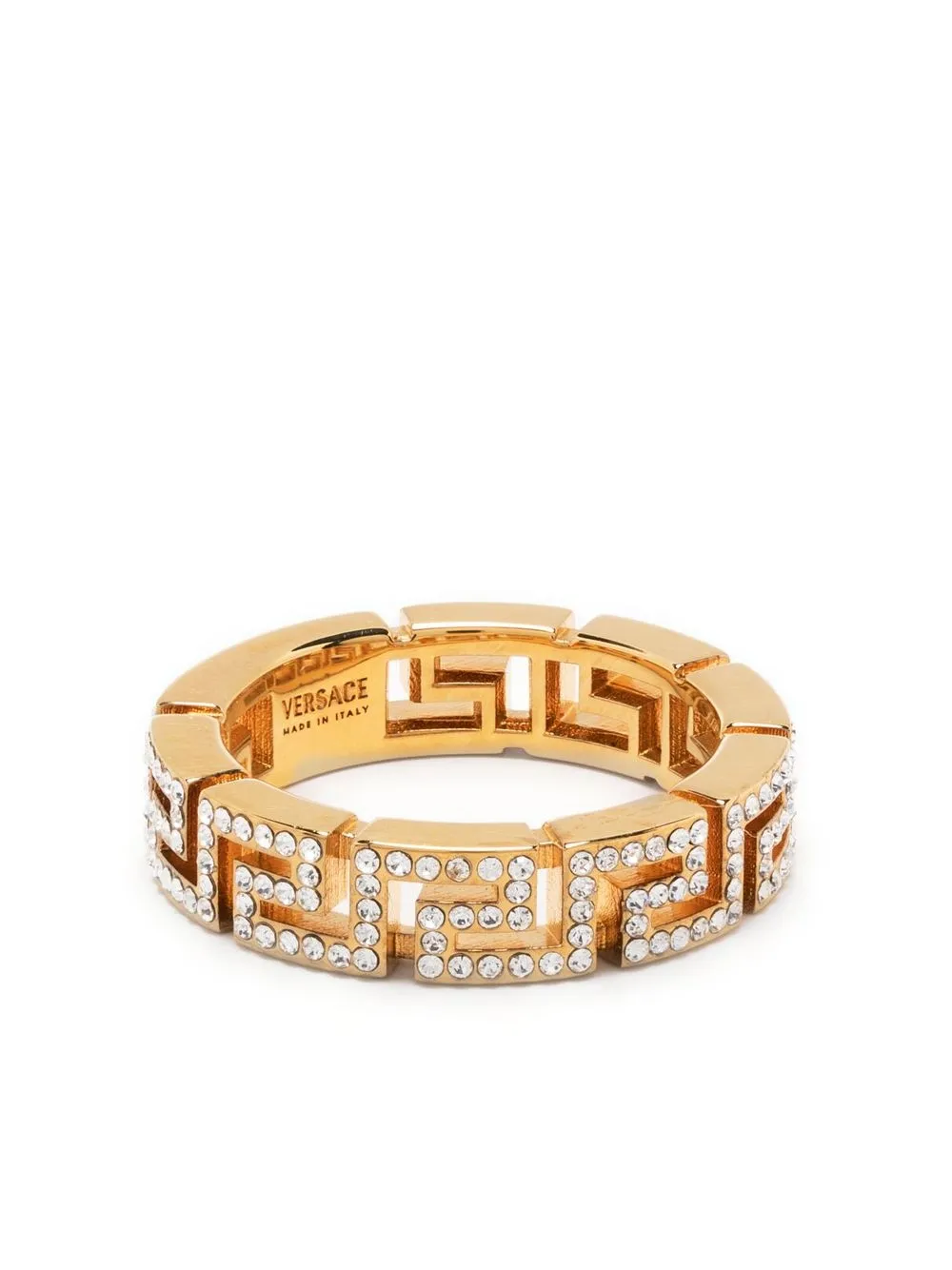 

Versace Greca crystal-embellished ring - Gold