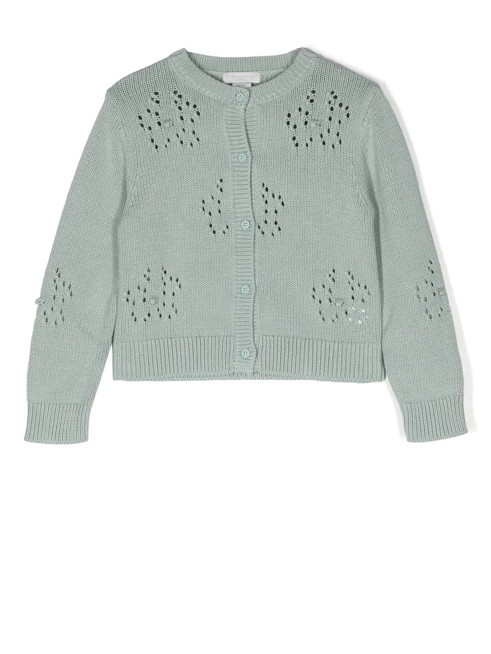 

Stella McCartney Kids cárdigan de tejido fino con perforaciones - Verde