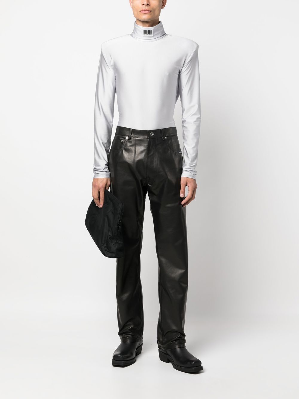 Image 2 of VTMNTS straight-leg calf-leather trousers