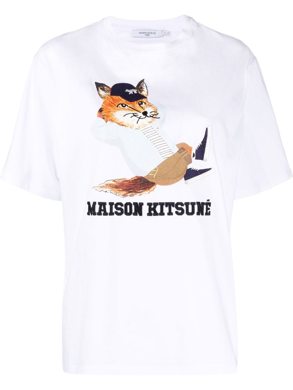 

Maison Kitsuné playera con logo estampado - Blanco