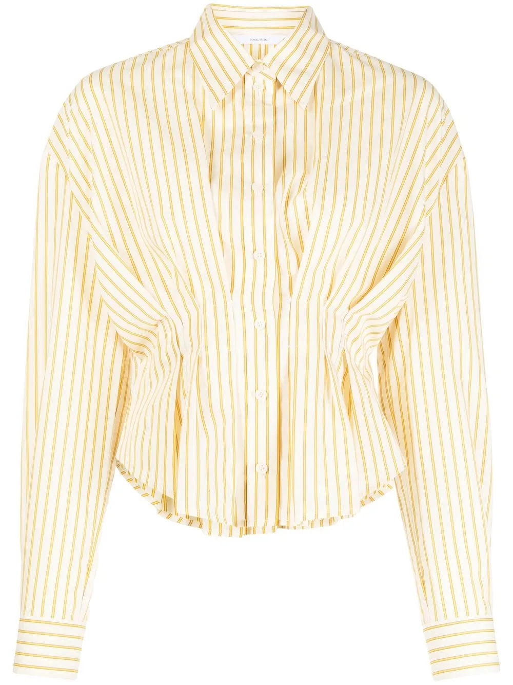 

pushBUTTON striped pleated shirt - Yellow