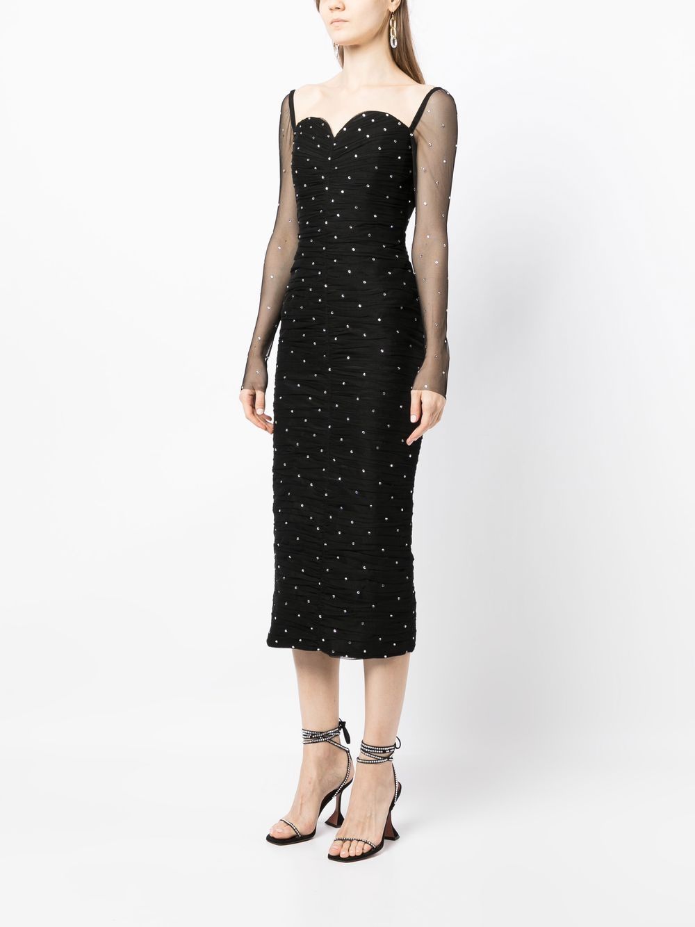 Shop Anouki Sequinned Velvet Dress In Black