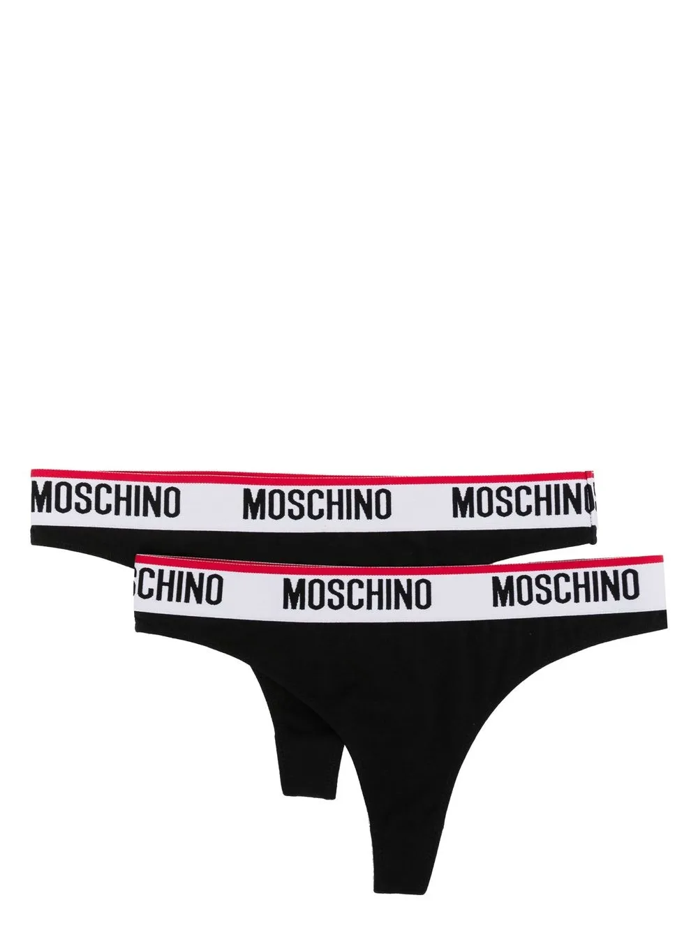 

Moschino juego de 2 tangas con logo en la pretina - Negro