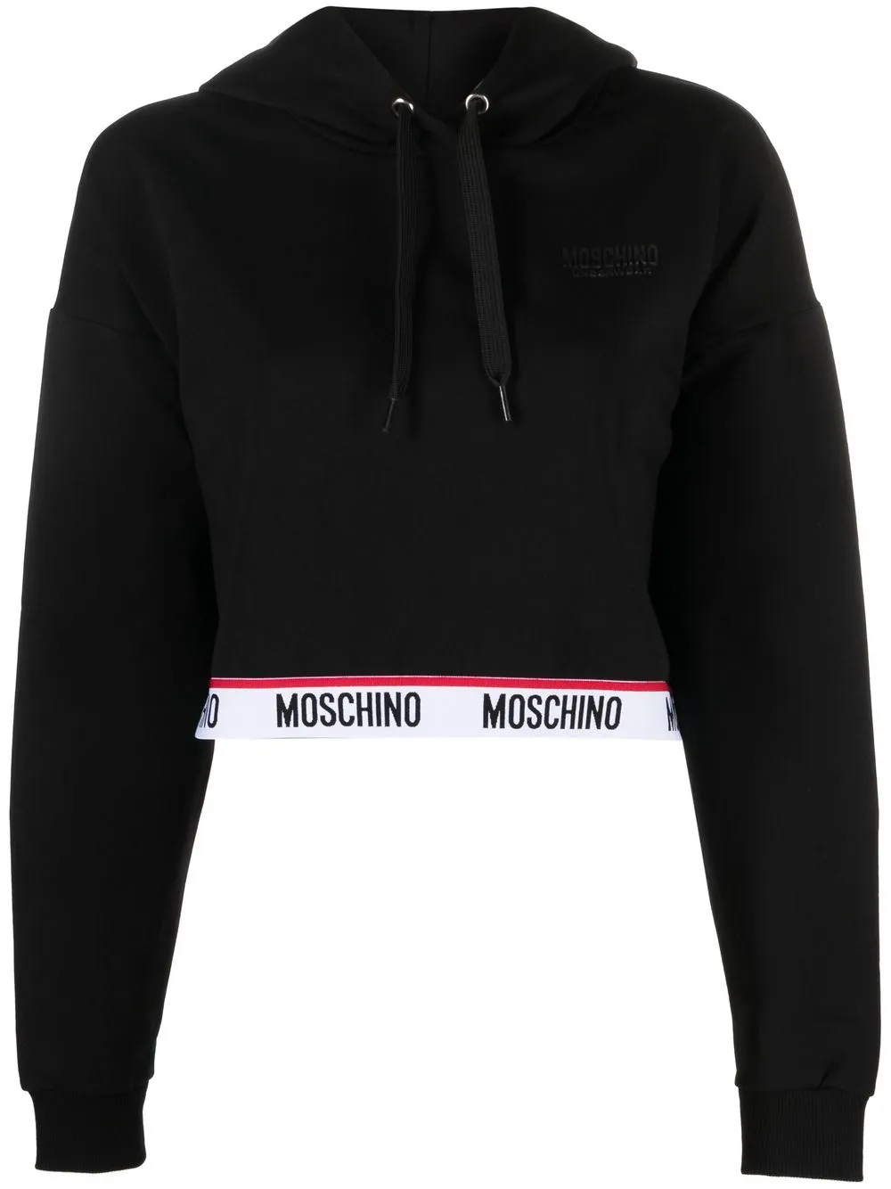 

Moschino hoodie con ribete del logo - Negro