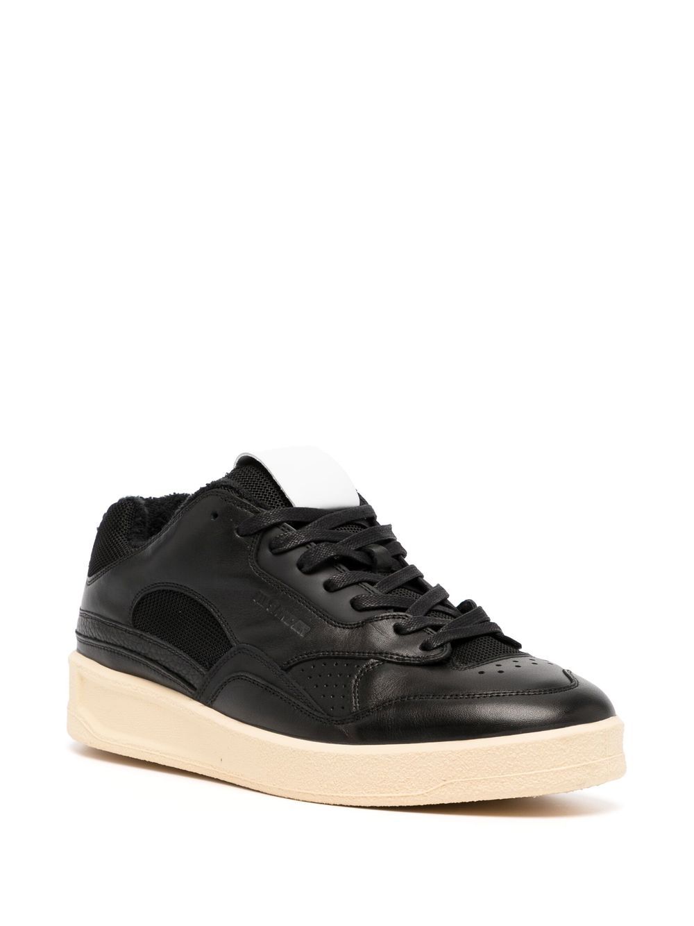 Shop Jil Sander Low-top Lace-up Sneakers In Black