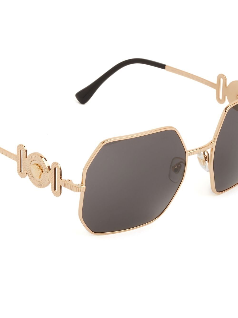 Shop Versace Geometric-frame Design Sunglasses In Black