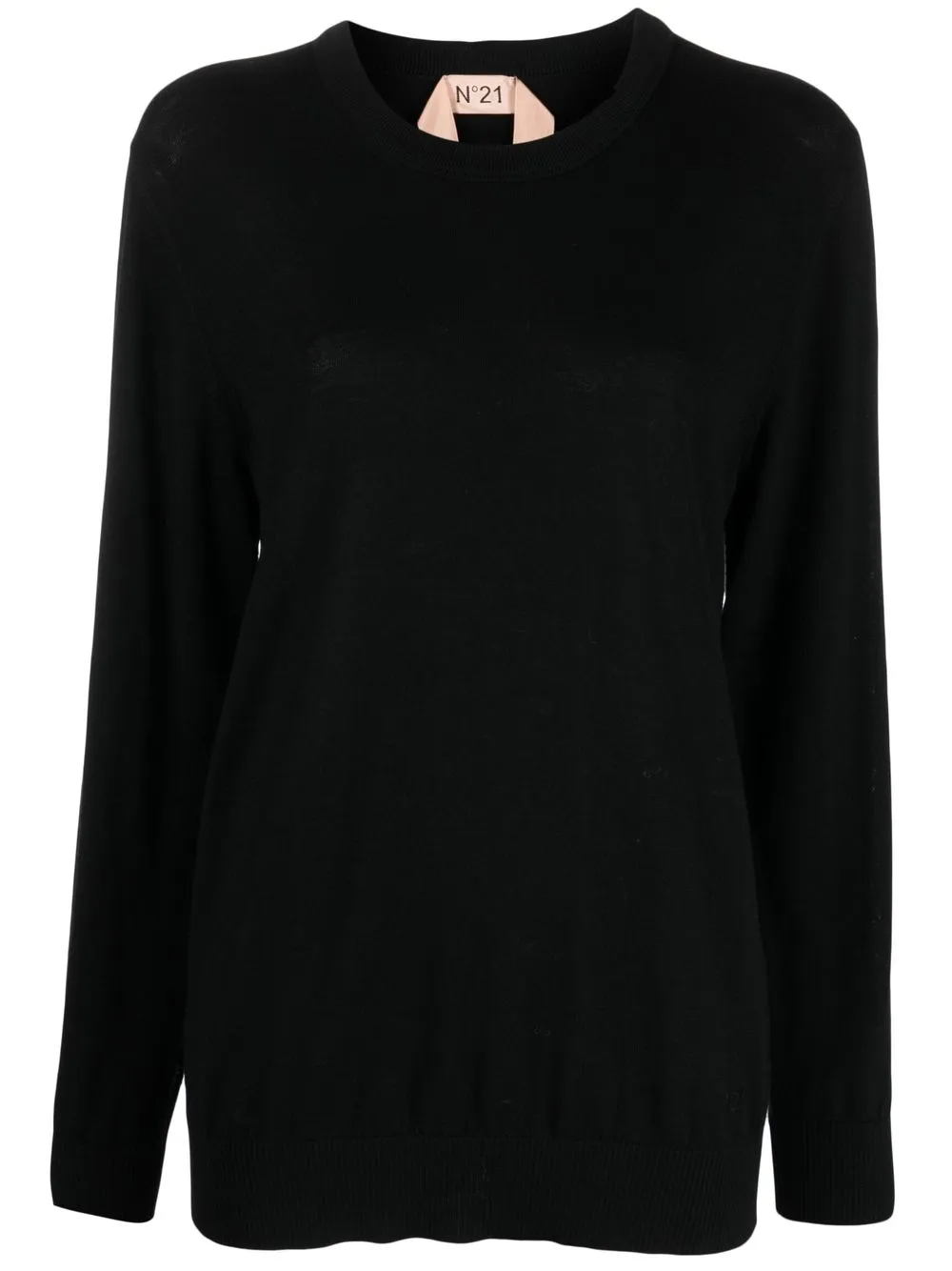 

Nº21 crew-neck virgin wool jumper - Black