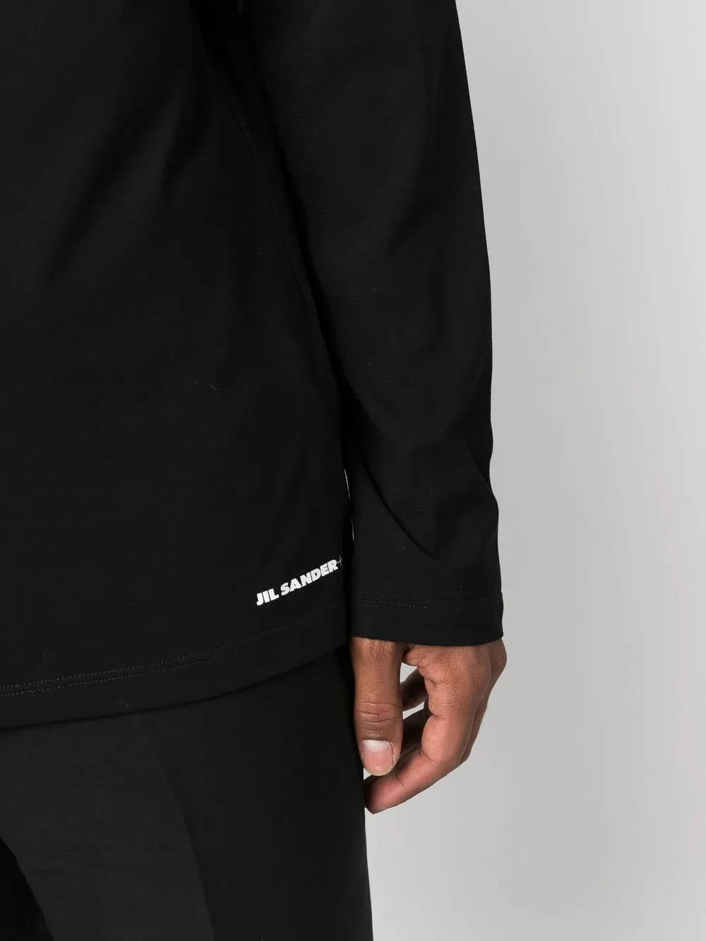 Jil Sander Crew Neck Cotton T-shirt In Schwarz