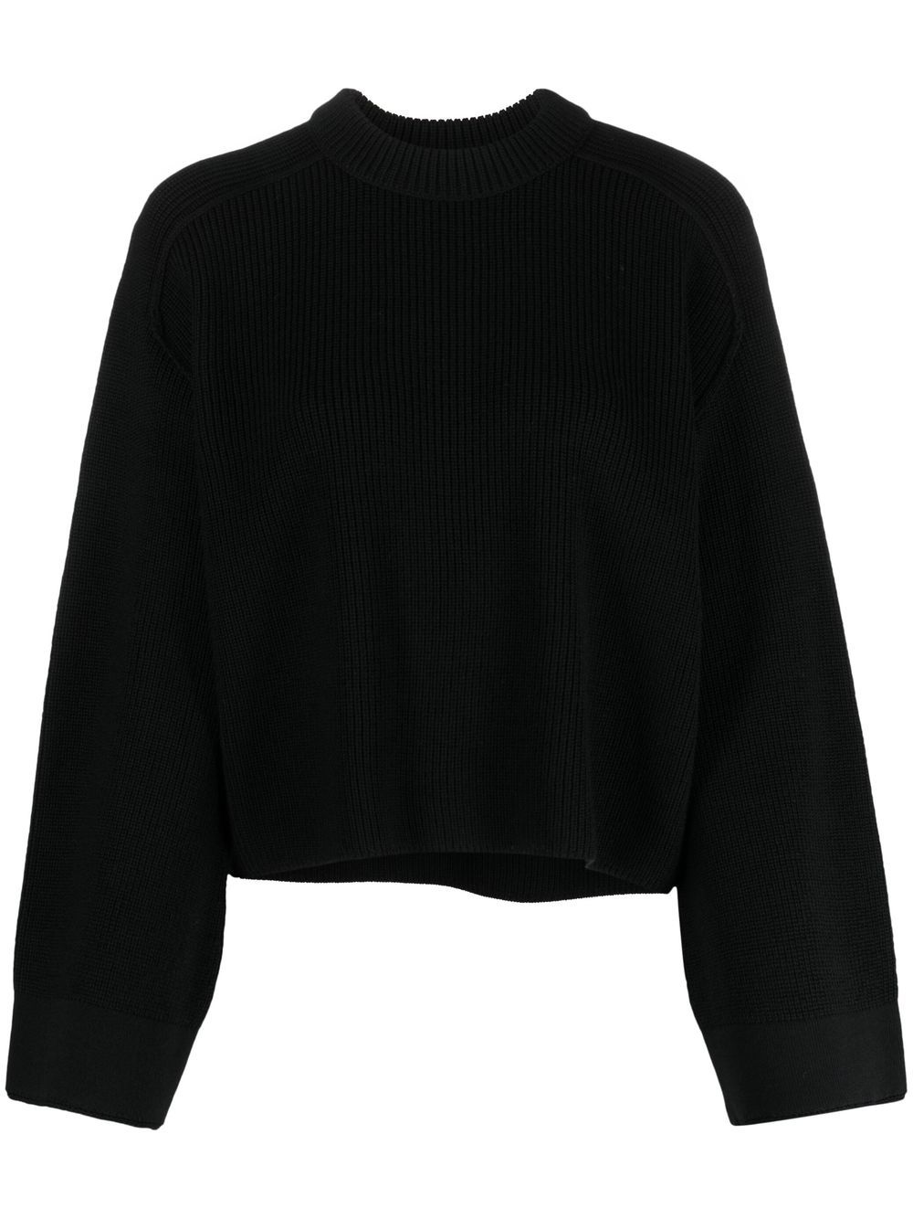 Shop Forte Forte Ribbed-knit Crew-neck Jumper In Schwarz