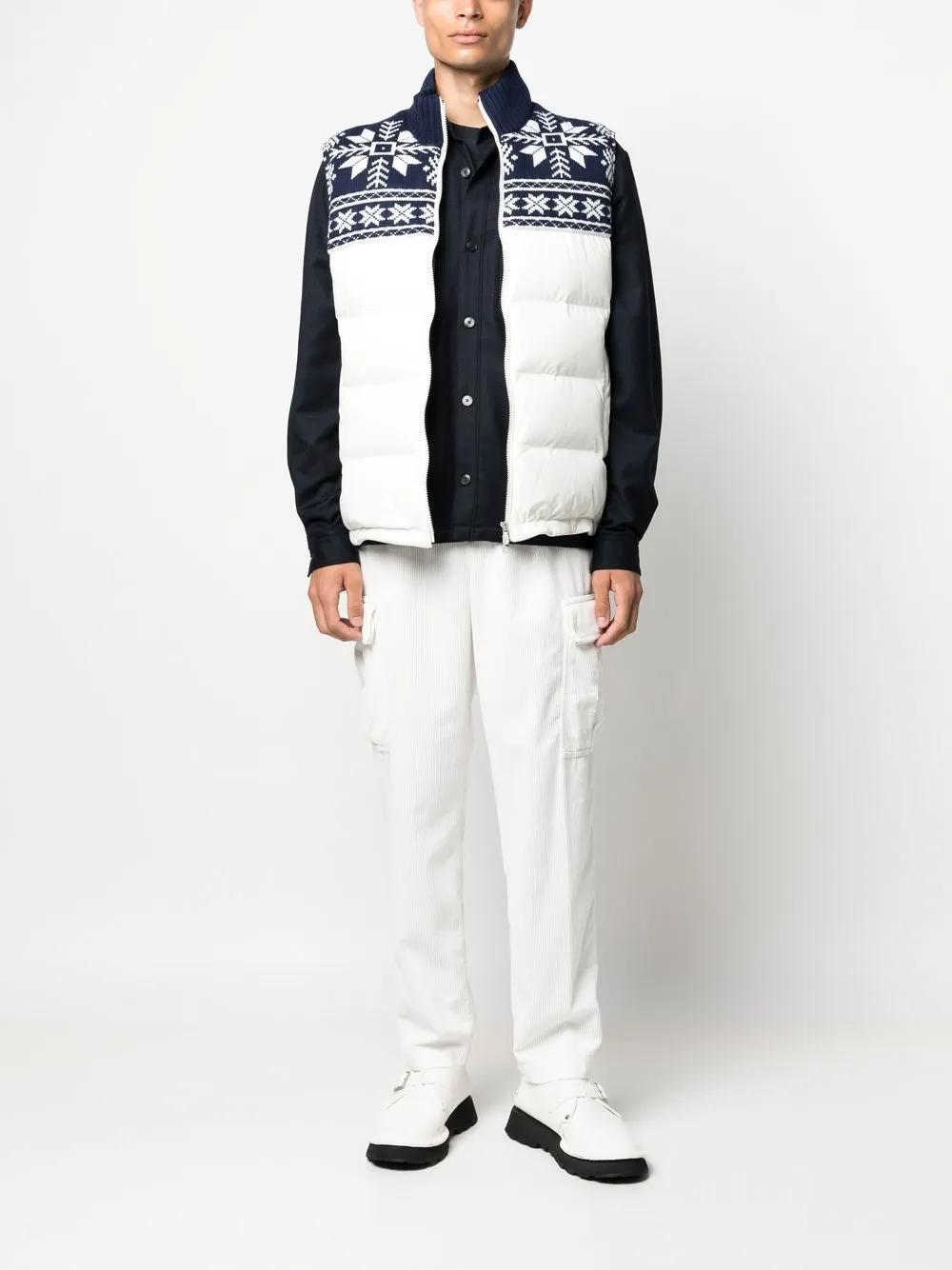 Brunello Cucinelli Fair Isle panelled gilet | Waistcoats & Gilets | Image 2