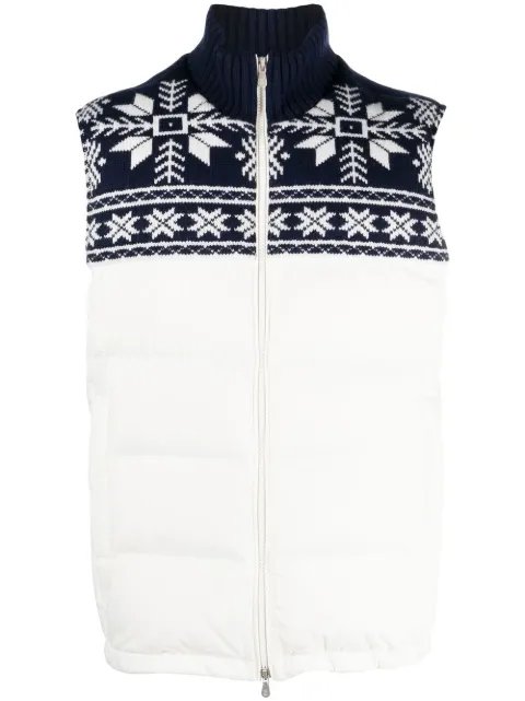 Brunello Cucinelli Fair Isle panelled gilet