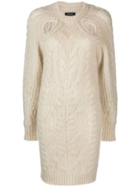 ISABEL MARANT cut-out cable-knit mini dress