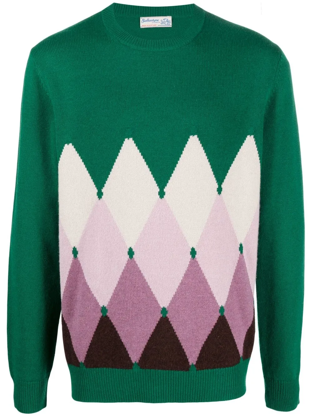 

Ballantyne argyle cashmere jumper - Green