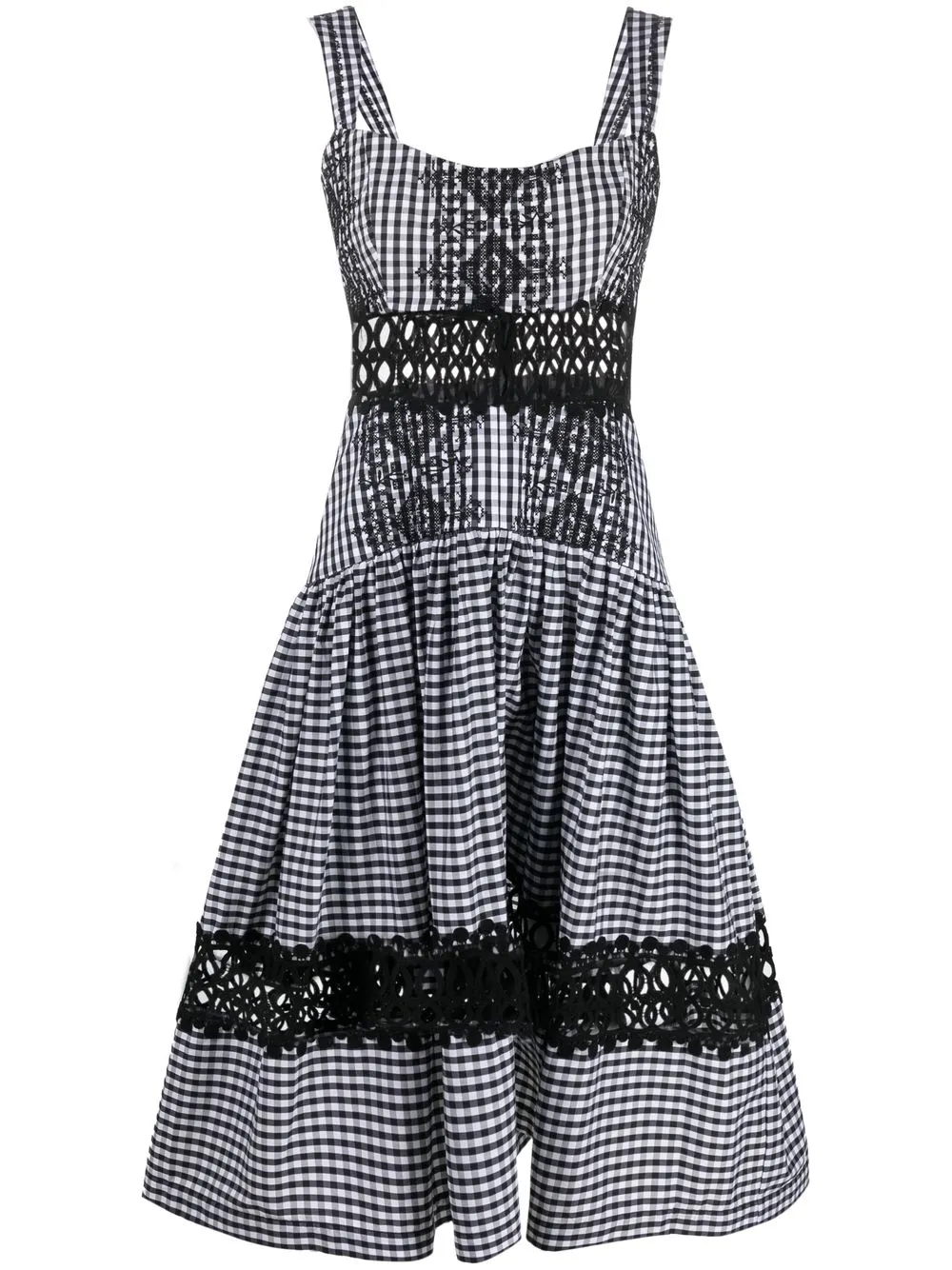 

Silvia Tcherassi Amanda gingham-check midi dress - Black