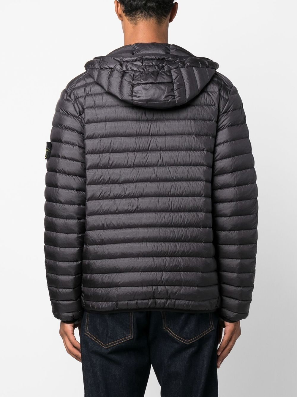 Shop Stone Island Quilted Panelled Down Jacket In Schwarz