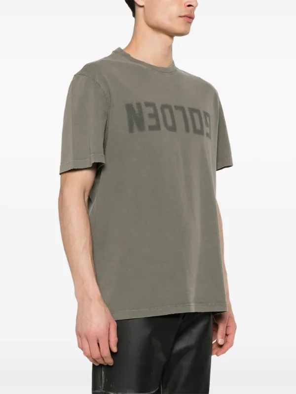 Tシャツ・カットソー Golden Goose Printed T-shirt (GMP01220P00187311421 11421) Golden Goose logo-print Cotton T-shirt | Green | FARFETCH