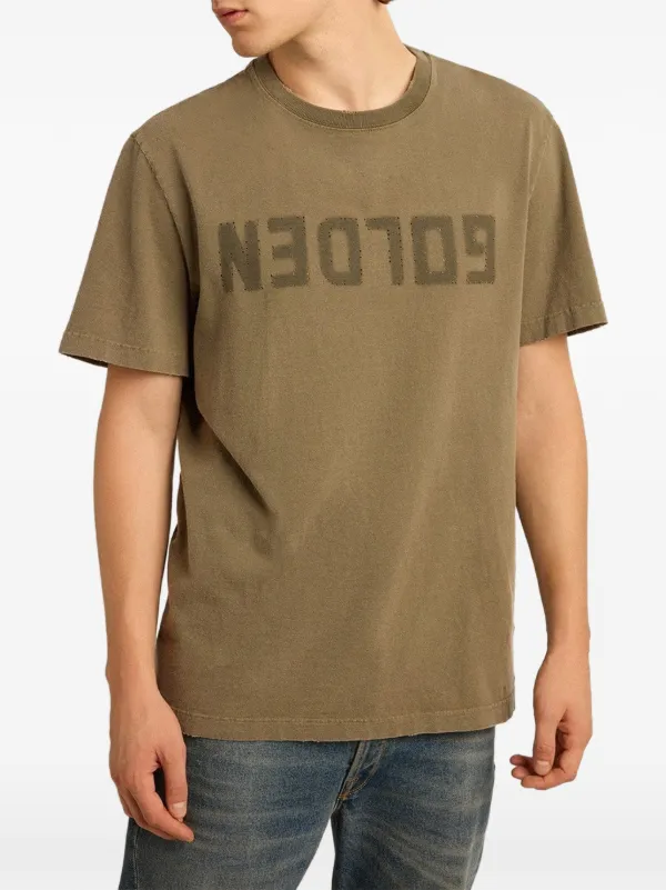 Golden Goose logo-print Cotton T-shirt | Green | FARFETCH EG