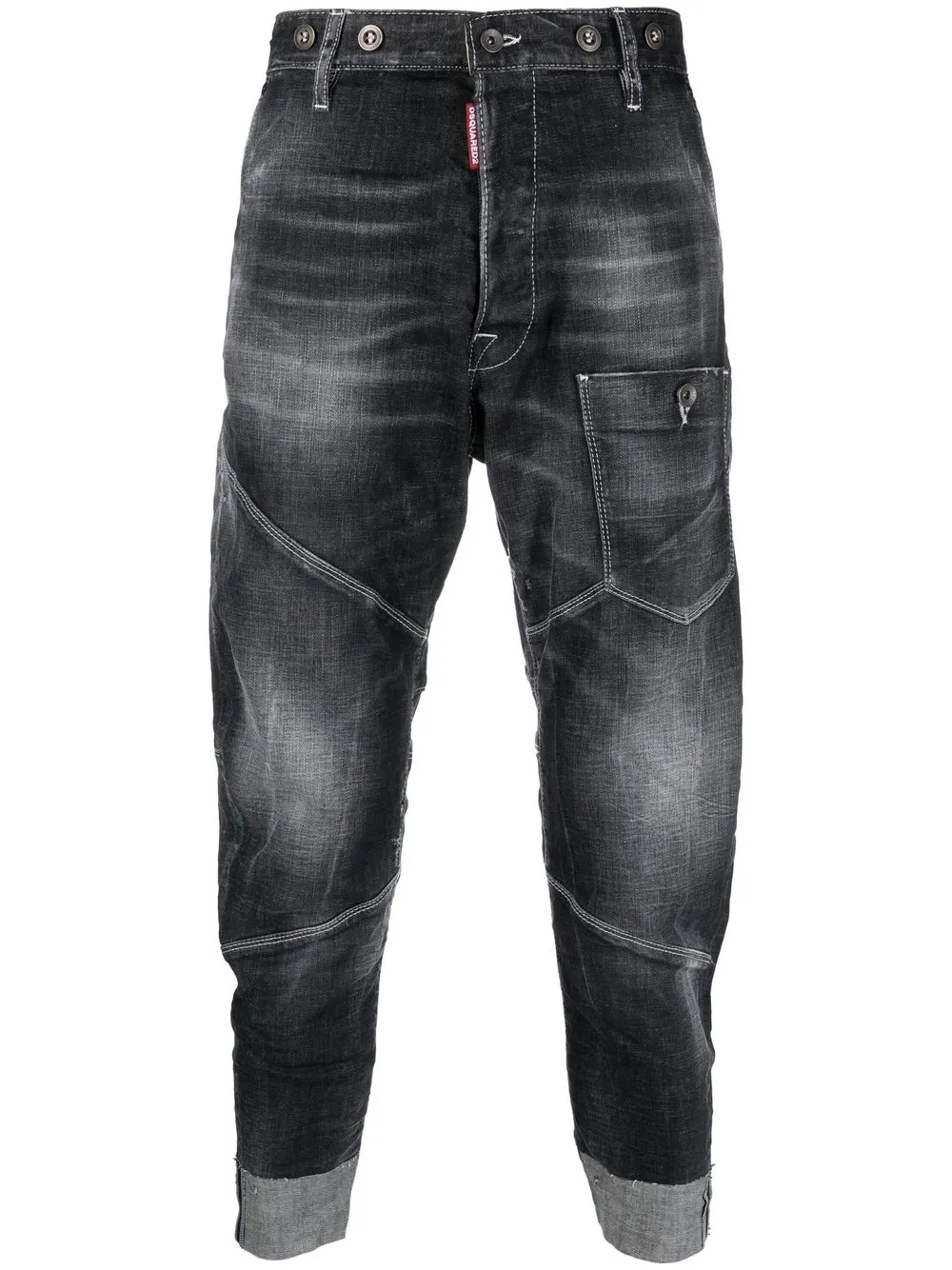 

Dsquared2 jeans capri con efecto lavado - Negro