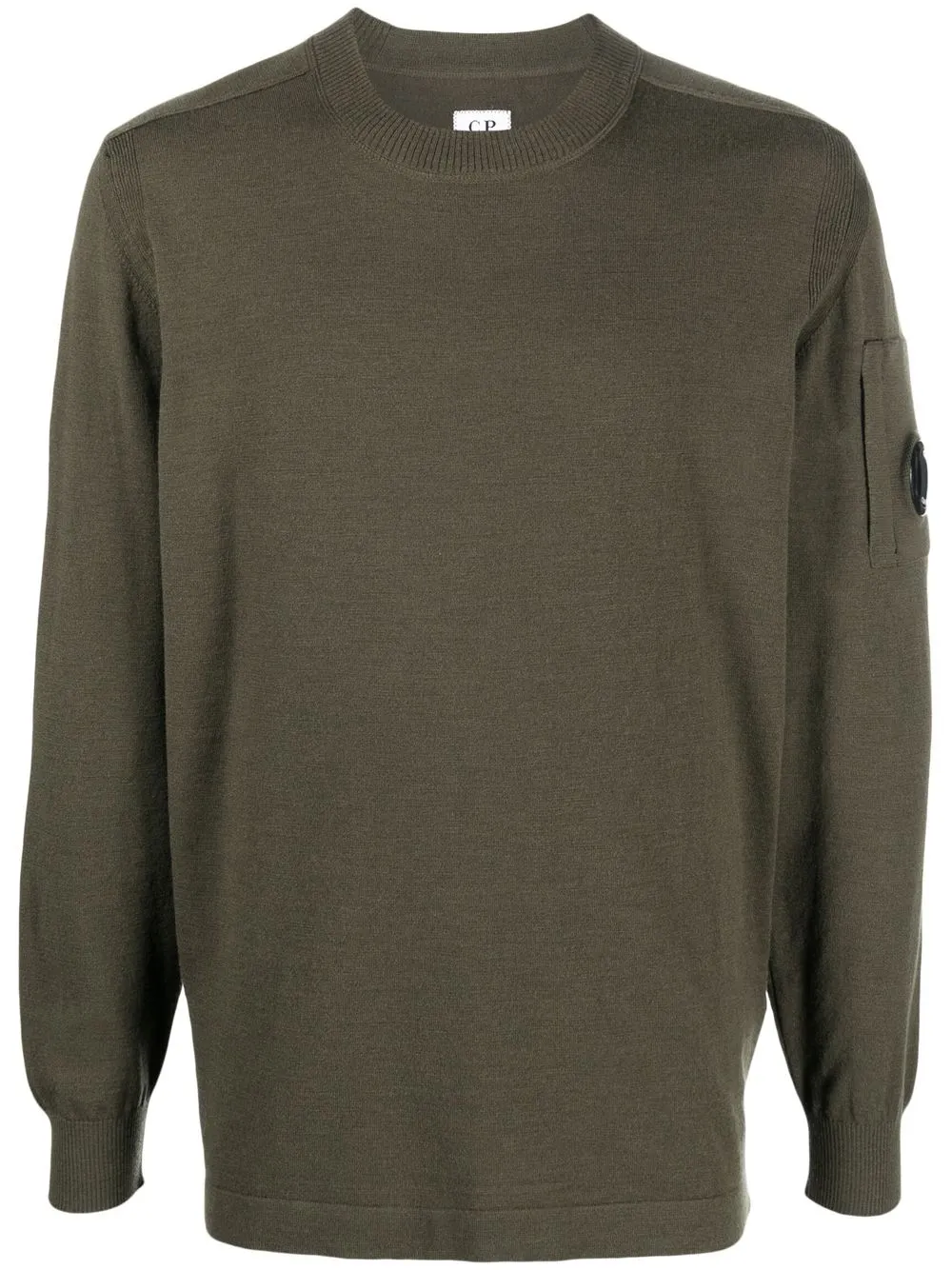 

C.P. Company Lens-detail crew-neck jumper - Green