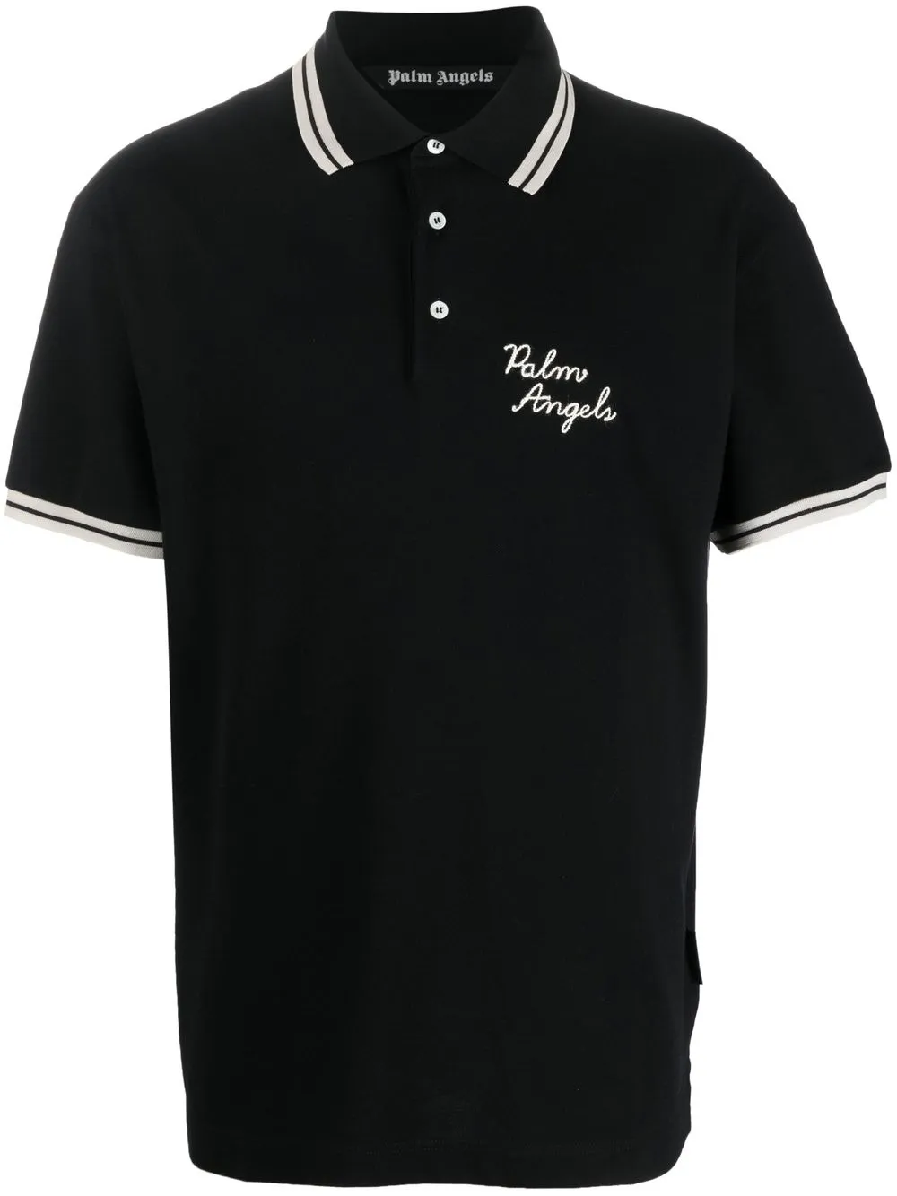 

Palm Angels playera tipo polo con logo bordado - Negro