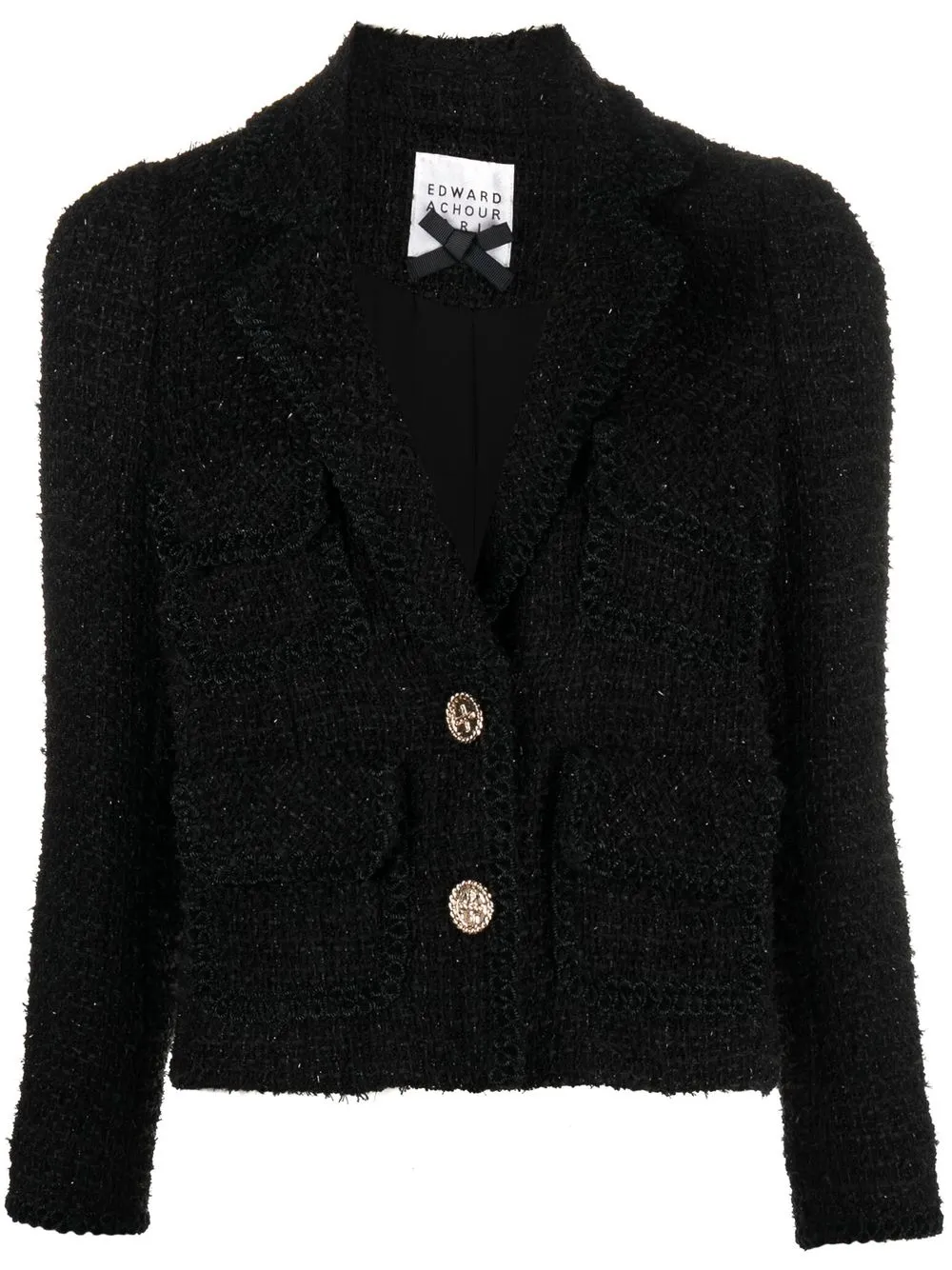 

Edward Achour Paris button-up tweed jacket - Negro