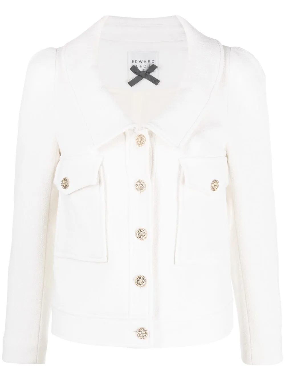 

Edward Achour Paris button-up fitted jacket - White
