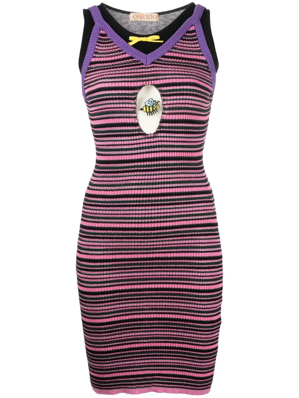 

CORMIO Olivia striped cashmere dress - Pink