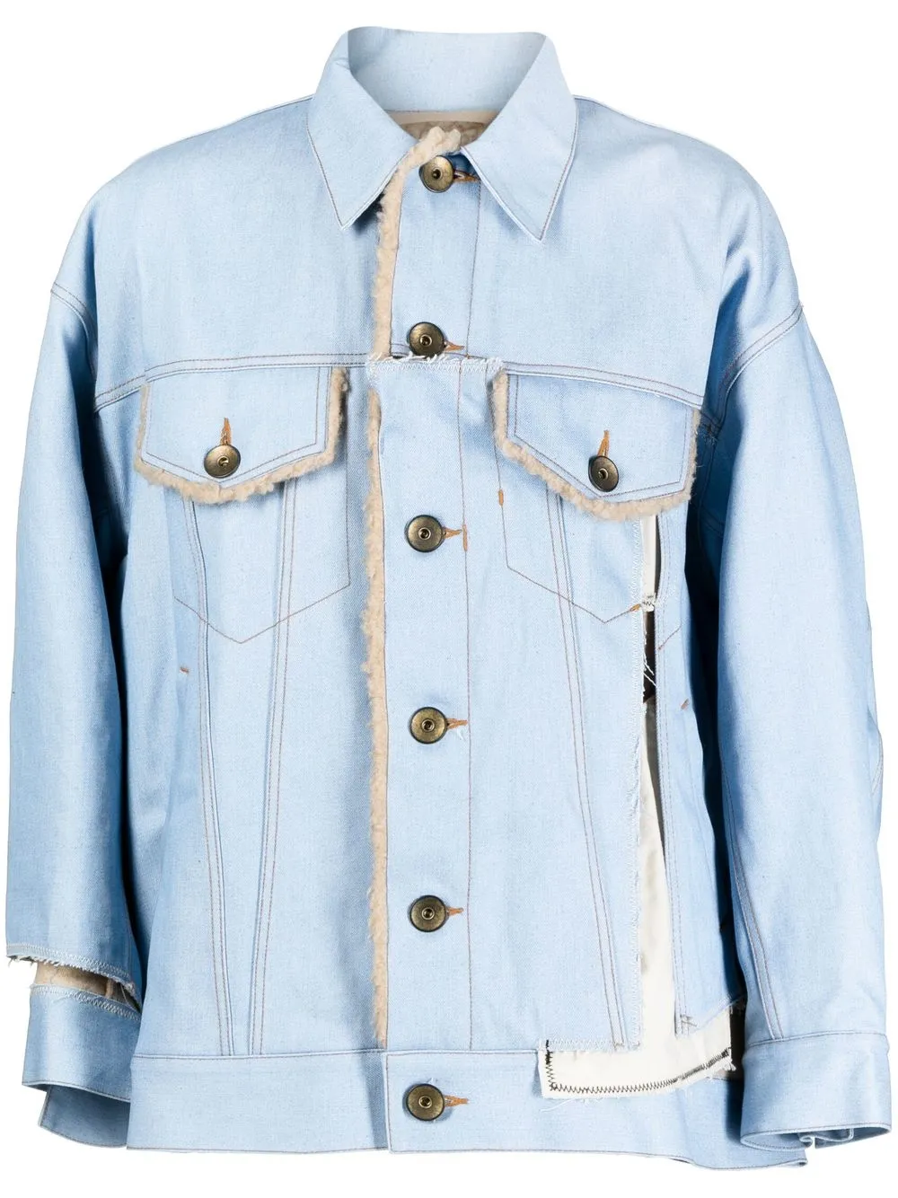 

Kolor distressed denim jacket - Blue