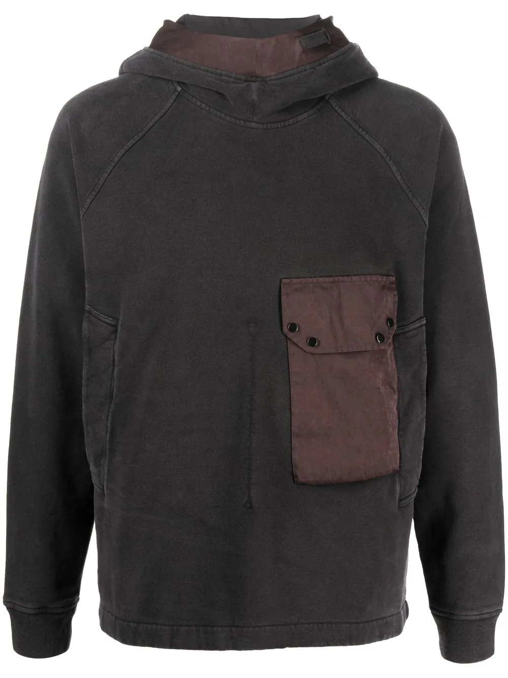 

Ten C cargo-pocket detail hoodie - Brown