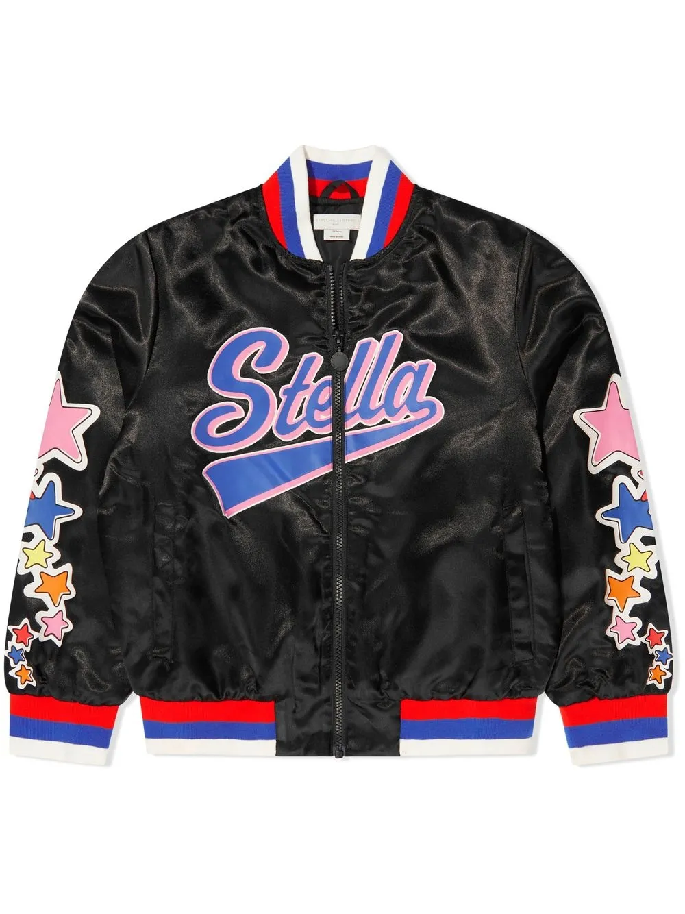 

Stella McCartney Kids logo-print varsity bomber jacket - Black